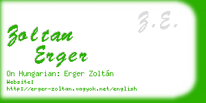 zoltan erger business card